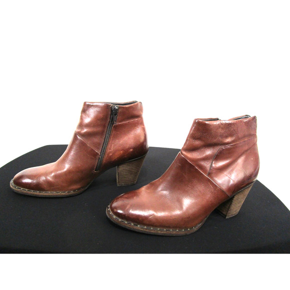 Paul Green Brown Leather High Heel Ankle Boots Women 7.5 US/5 UK - Picture 1 of 14